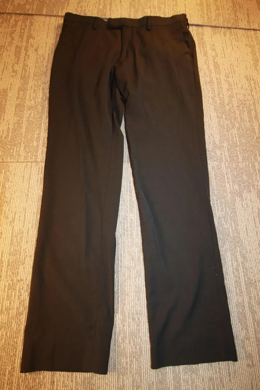 Banana Republic Dress Pants Mens 34x32 Black Modern Slim Fit Wool Lined Business